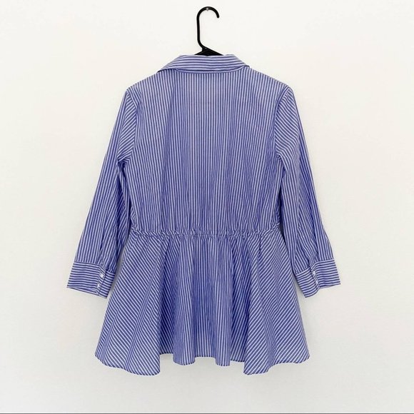 SOLD ZARA WOMAN Pinstripe Button Down Top Size M - Picture 5 of 11